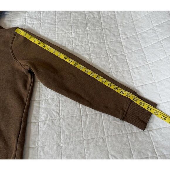 Carhartt Hoodie Youth L 12/14 Brown Half Zip Sweatshirt Kangaroo Pocket Logo - Picture 7 of 7
